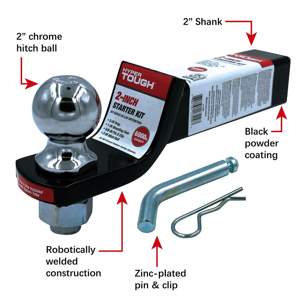 Hyper Tough 2 inch Drop Trailer Hitch Starter Kit with 5/8 inch Pin Class