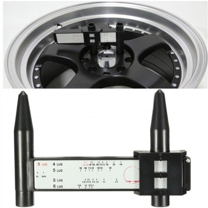 Thumbnail: Wheel Rim Bolt Pattern Sliding PCD Measuring Tool Gauge Ruler 8 Holes PCD Ruler