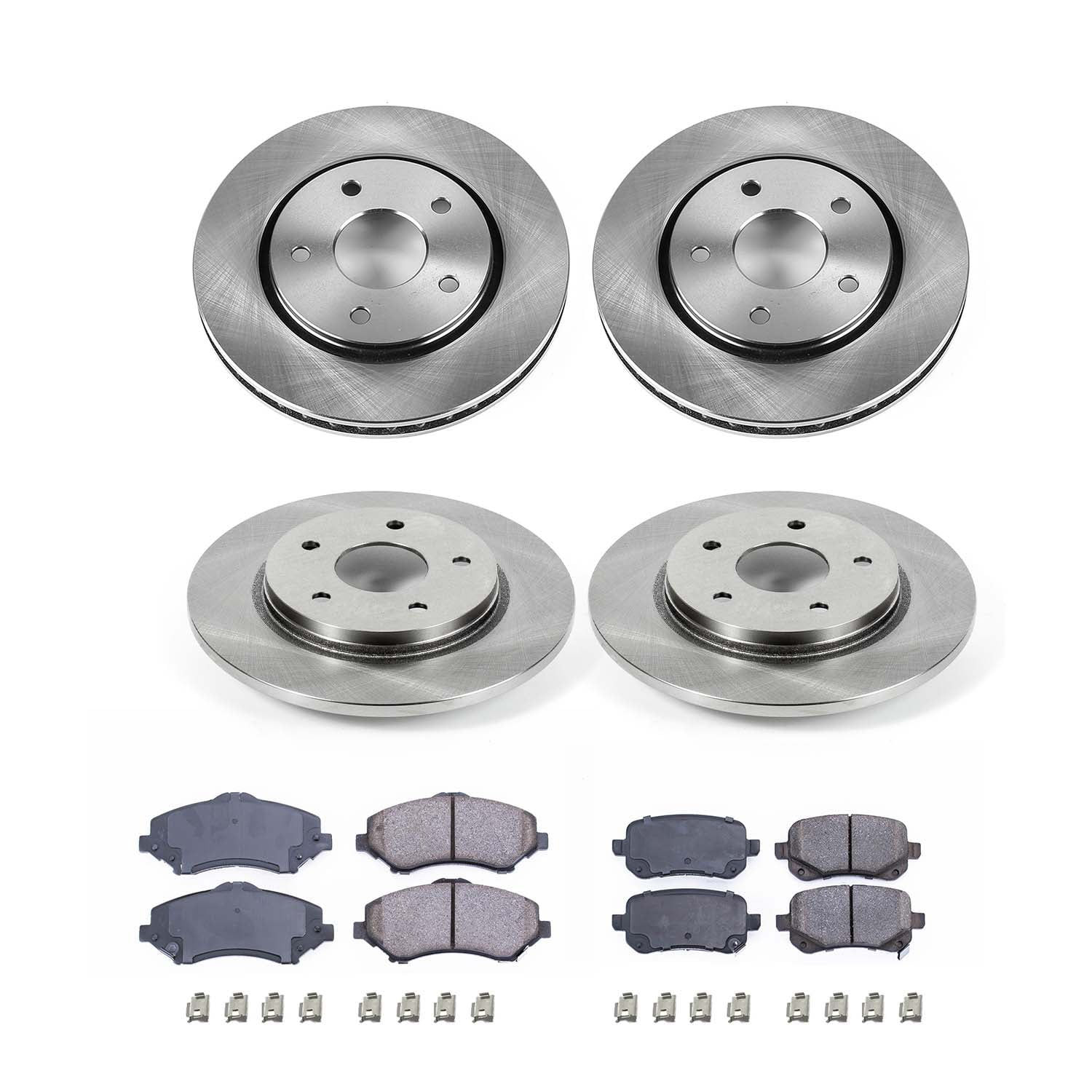 Ultimate Brakes Front and Rear Ceramic Brake Pad and Rotor Kit with Hardwar..
