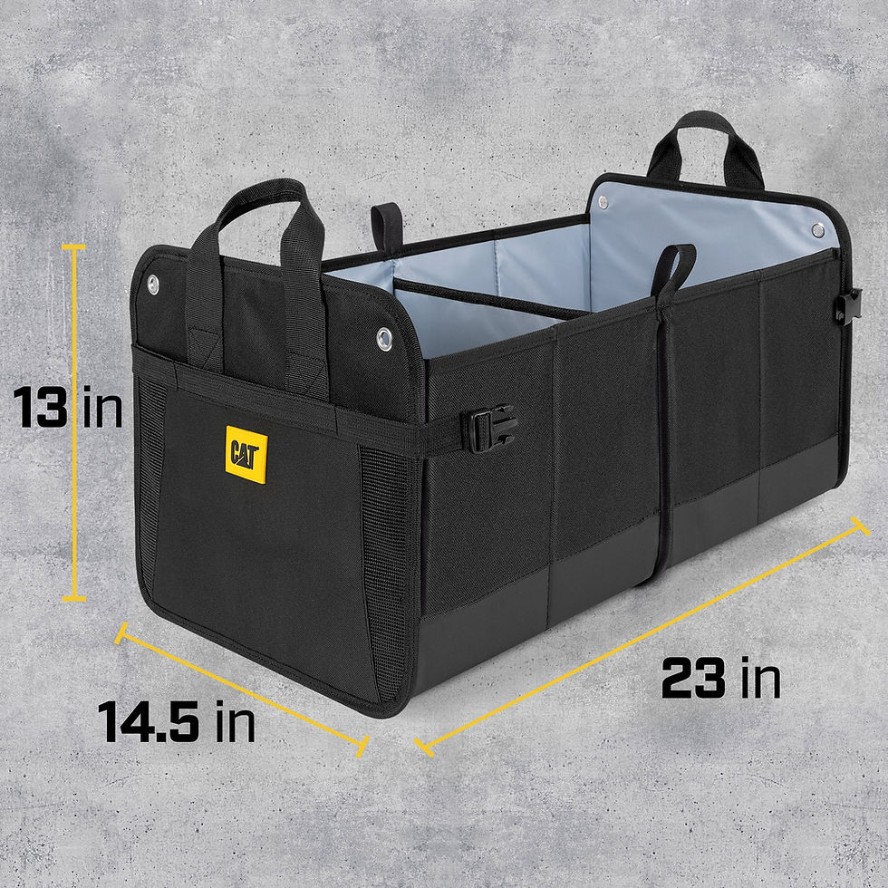 Thumbnail: Cat® FlexTrunk Car Trunk Organizer Storage - Collapsible Dual-Compartment A..