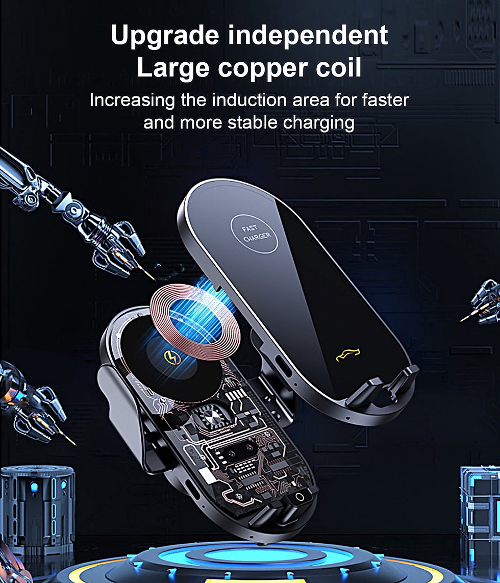 Thumbnail: Wireless Car Charger with Phone Holder Mount, Auto-Clamping Car Mount 15W/1..