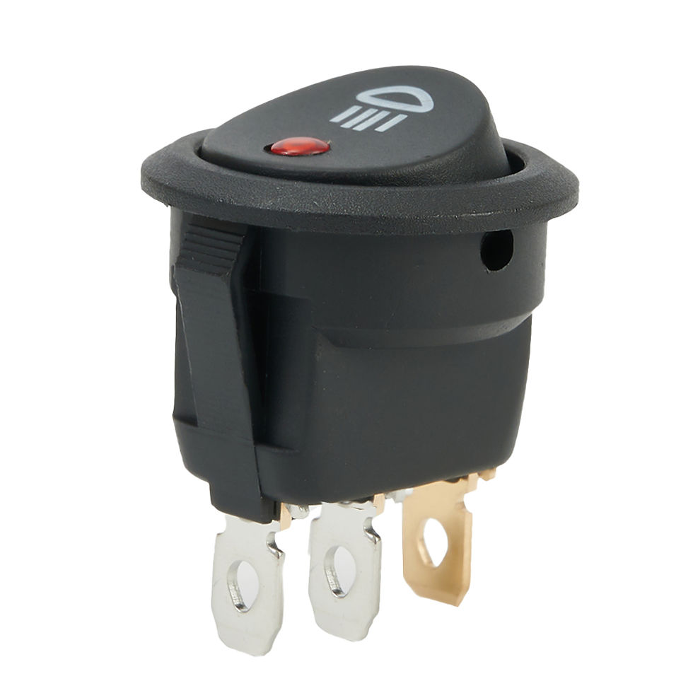 Thumbnail: 1 Pc On Off Rocker Switch Red Led Fog Light Lamp Symbol Car Van Truck 23mm DC 12