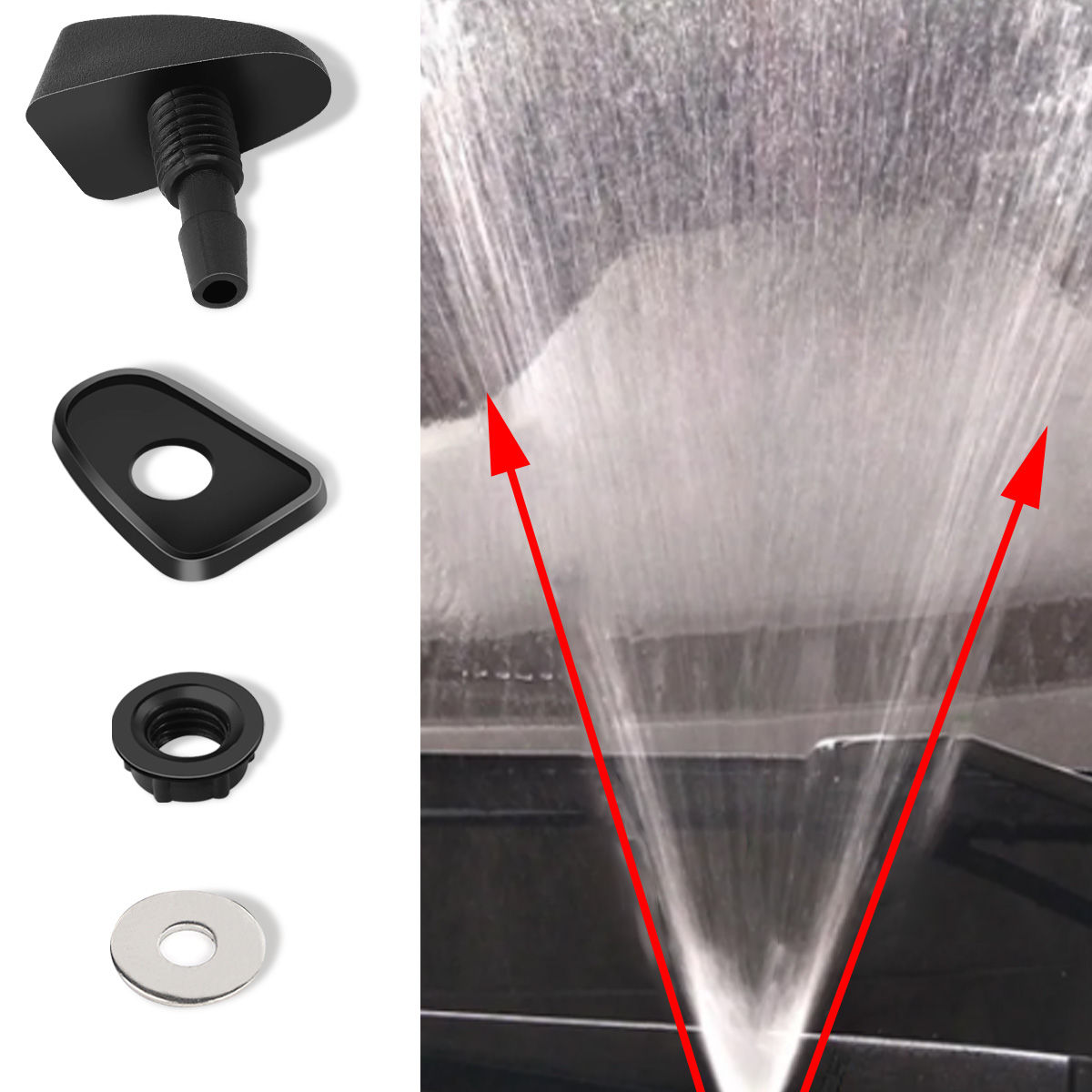 2 PCS/Set of universal front hood wiper nozzle spray kit sprinkler fan nozzle co