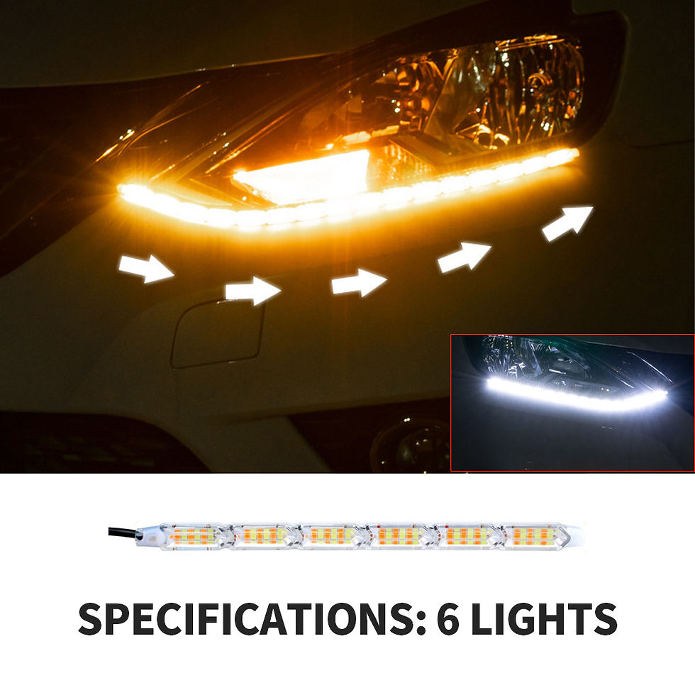 Thumbnail: DRL LED Daytime Running Light Strip Flexible Waterproof Headlight Turn Signal Ye