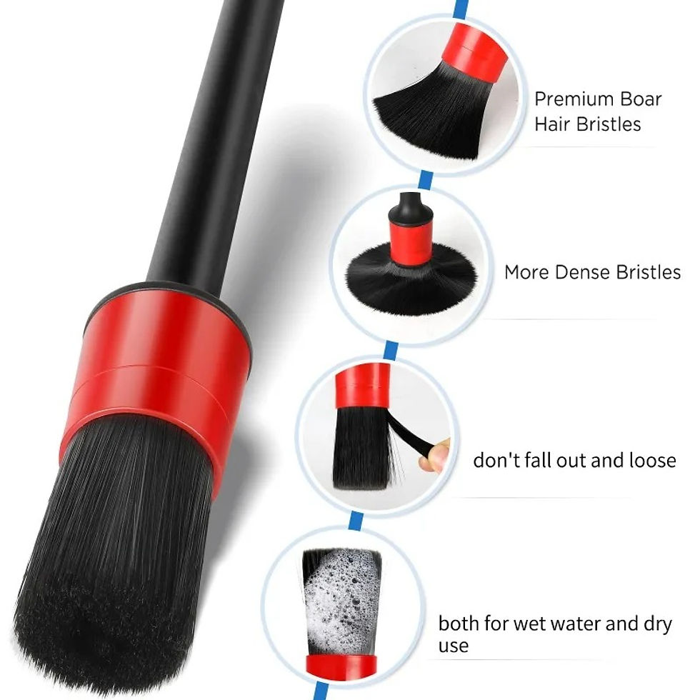 Thumbnail: 5Pcs Car Cleaning Brush Kit Auto Detail Brushes Dust Brushes for Car Interior De