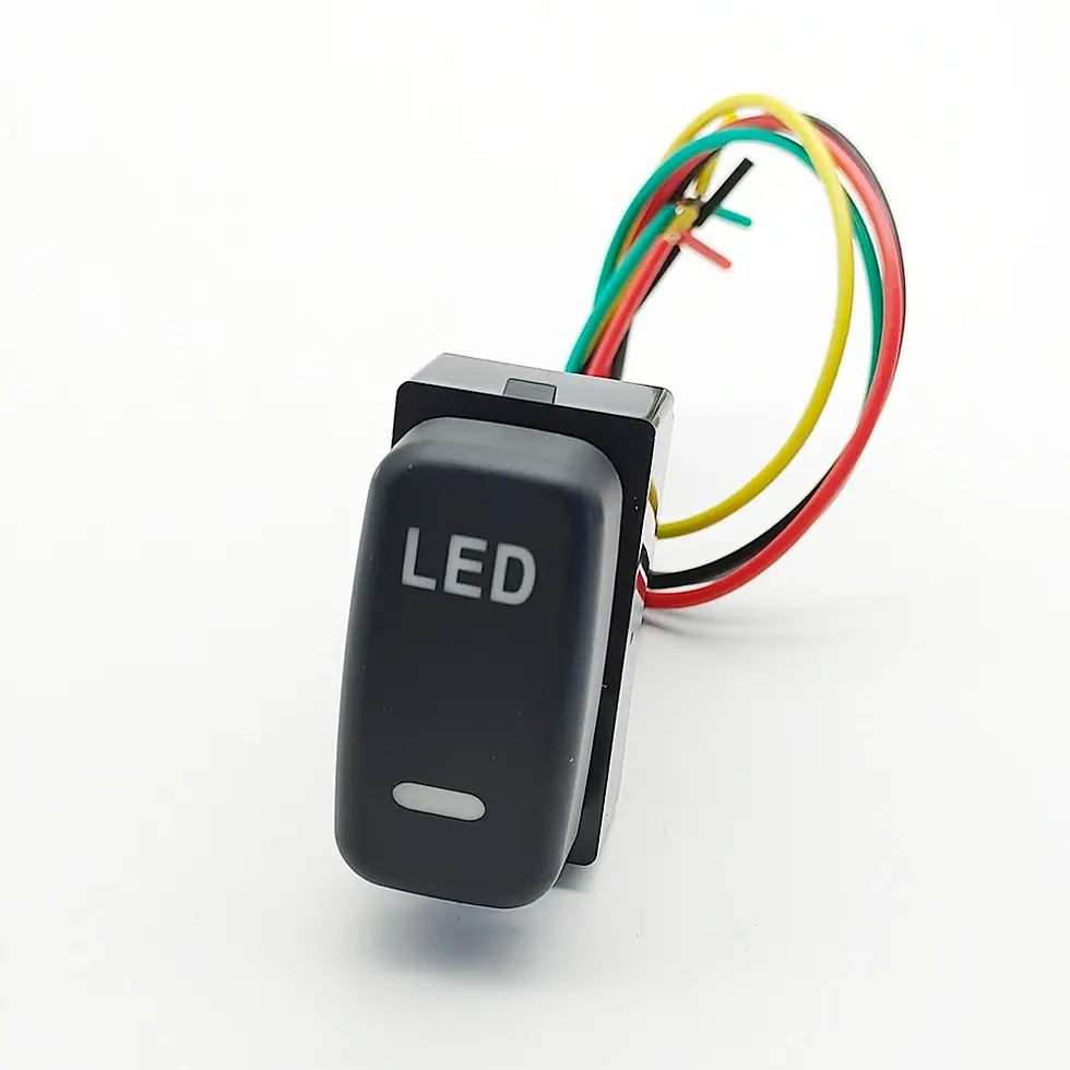 Thumbnail: 1Pc LED key switch power on off daytime running light DRL Mirror Switch Push But
