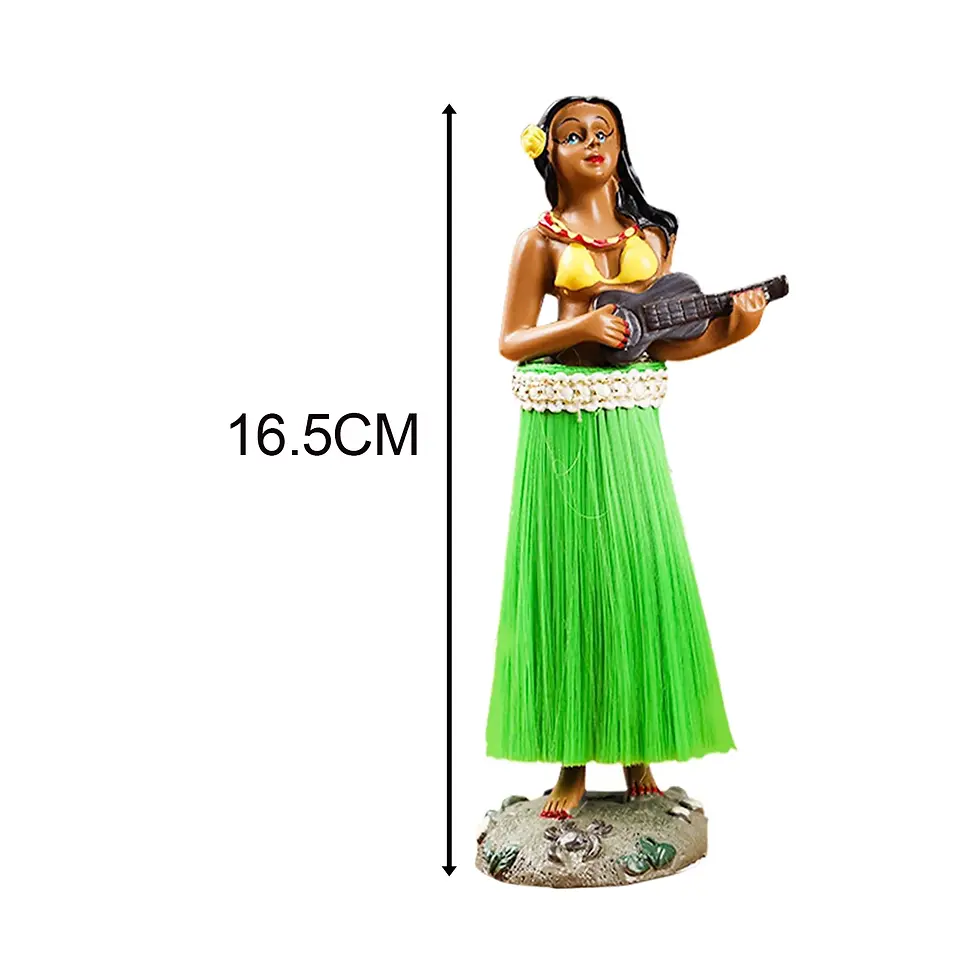 Thumbnail: Hawaiian Dancing Girl Posing Dancer Decorations Resin Craft with Guitar Hawaiian