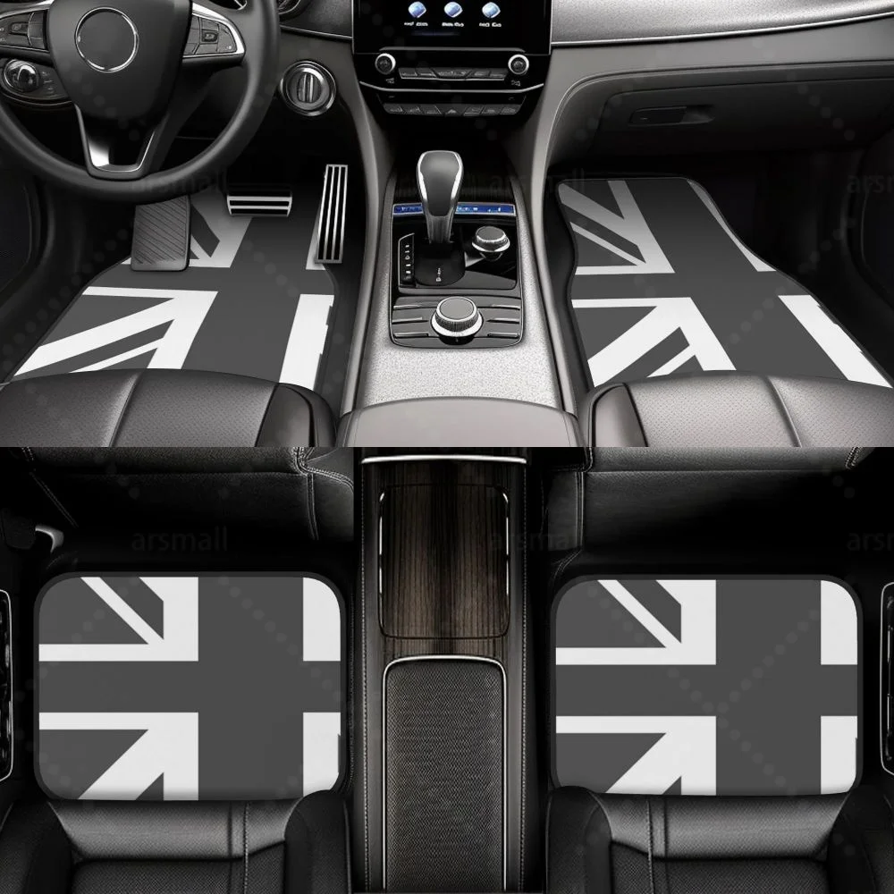 Custom Made Car Floor Mats Front & Rear Set Union Jack for Mini Cooper 2007-2023