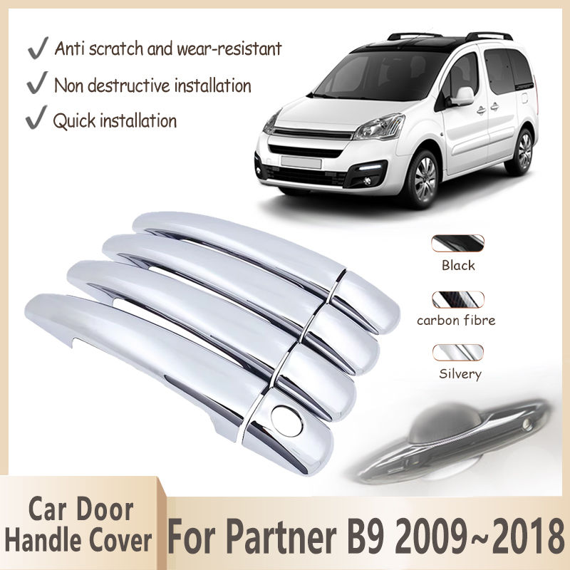 For Citroën Berlingo Peugeot Partner B9 2009~2018 Rustproof Chrome Car Door Hand