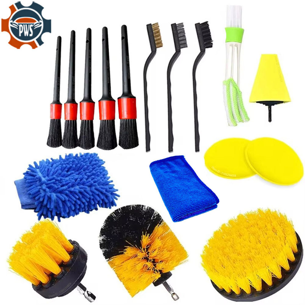 PWS New Car Detailing Brushes Kit Brushes for Automotive Cleaning Auto Air Clean
