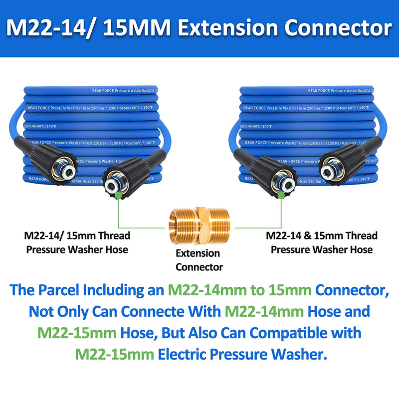 Thumbnail: Super Flexible Pressure Washer Hose 32ft, 3200 PSI Kink Resistant Power Washer H