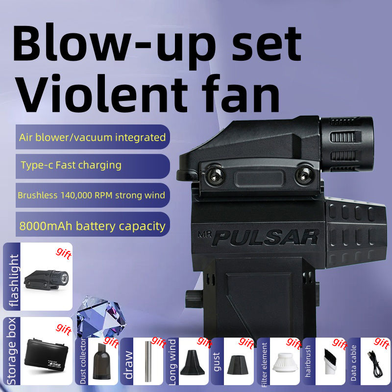 Thumbnail: 6nd Generation X6pro Violent Blower Mini Turbo Jet Fan Handheld Brushless Motor