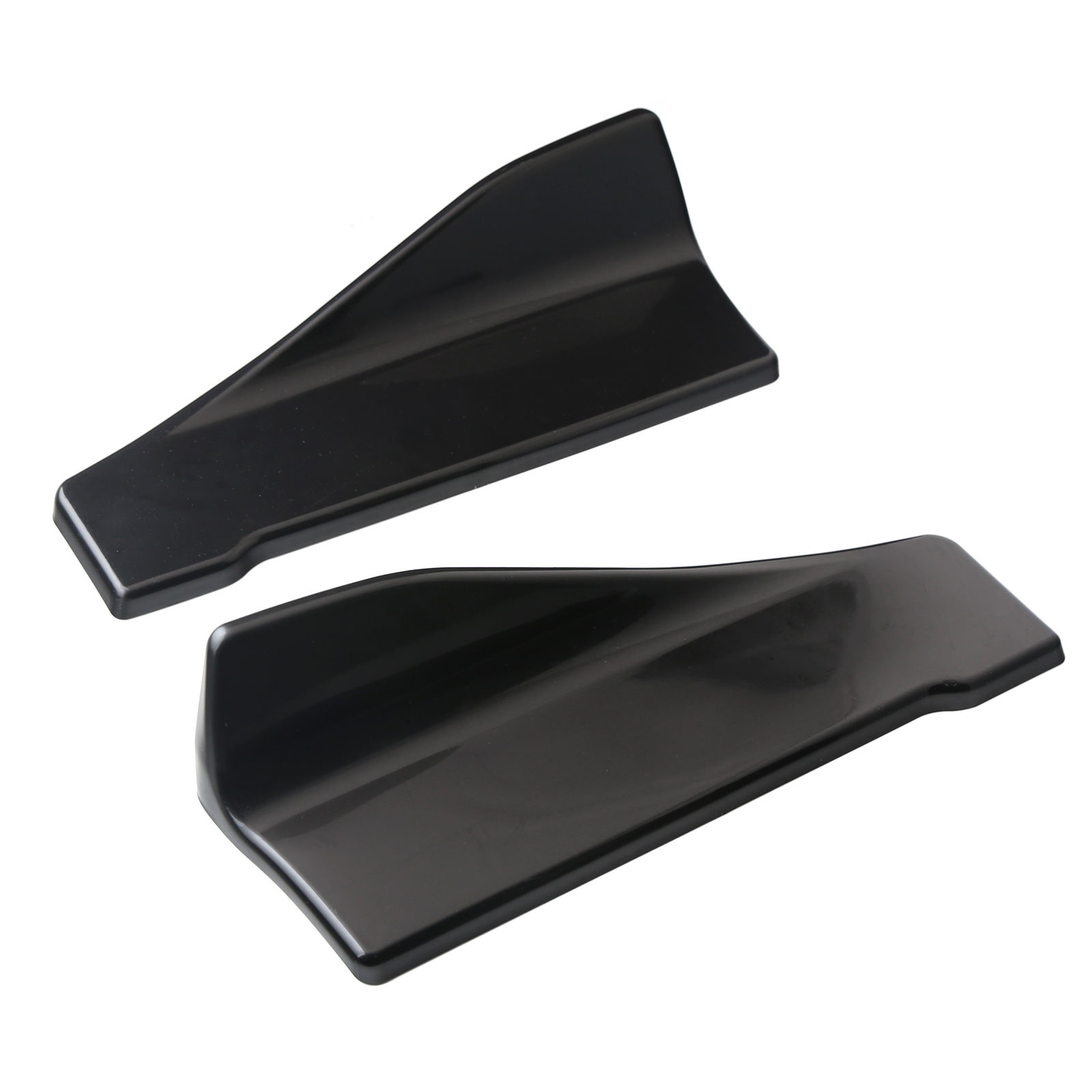 Universal Fit Car Spoiler Lip Carbon Fiber Glossy Black Rear Side Skirt Rocker W