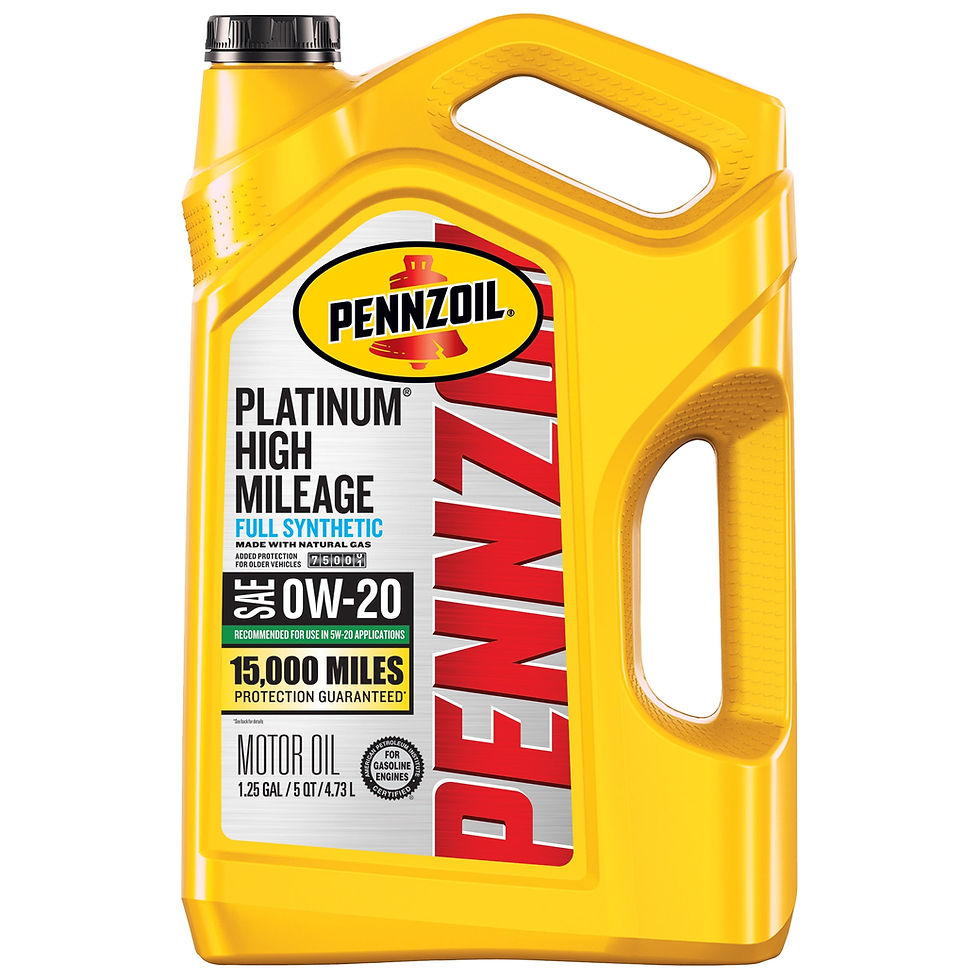 Pennzoil Platinum High Mileage Full Synthetic 0W-20 Motor Oil, 5 Quart