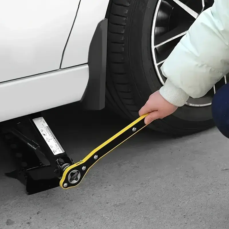 Thumbnail: Car Labor-saving Jack Ratchet Wrench Scissor Jack Garage Tire Wheel Lug Wrench H