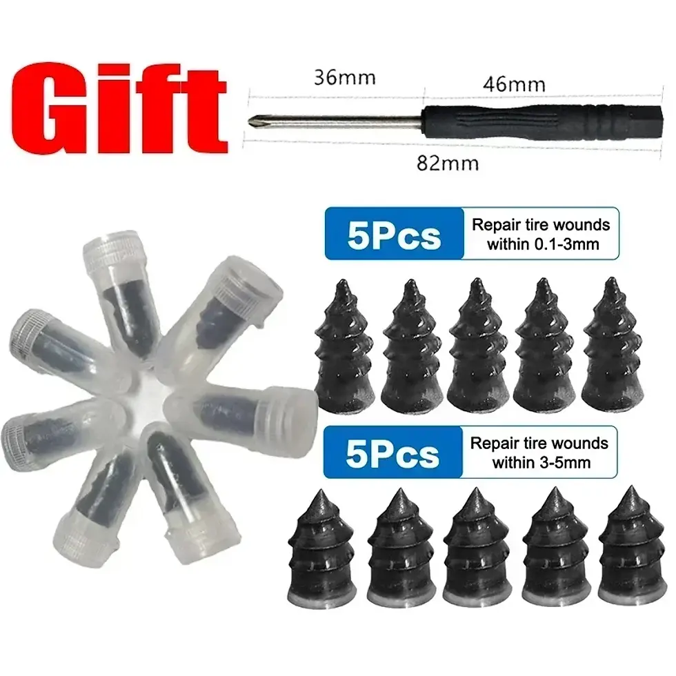 Thumbnail: 10-30PCS Car Tyre Repair Rubber Nail Universal Car Motorcycle Repair Nails Set T