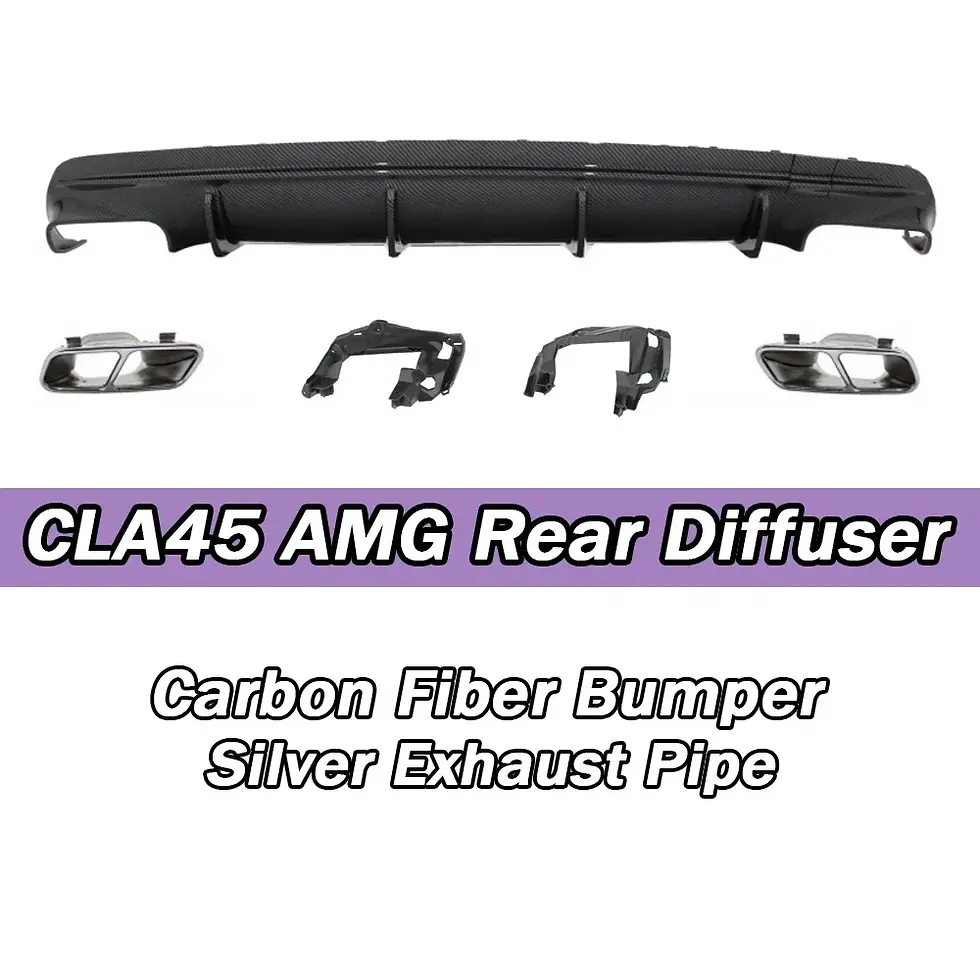 Thumbnail: XVIP Glossy Black CLA45 AMG Style Rear Bumper Lip Diffuser Spoiler Splitter For