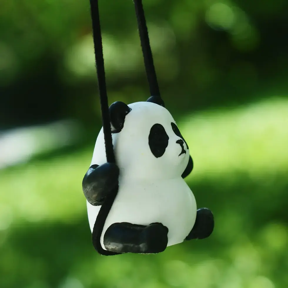 Thumbnail: Auto Interior Pendant Cute Anime Panda Car Pendant Auto Rearview Mirror Pendant