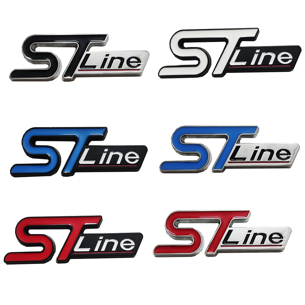 Thumbnail: ST-Line metal automotive stickers for the middle grille rear and fender, applica