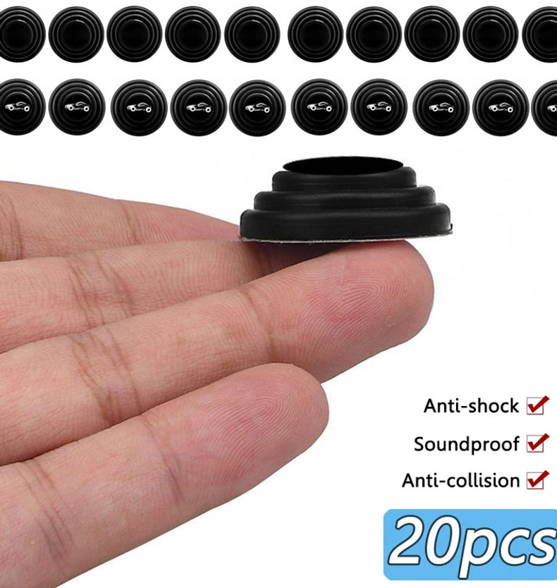 20pcs Car Door Silicone Anti Shock Pad Universal Trunk Sound Insulation Thickeni