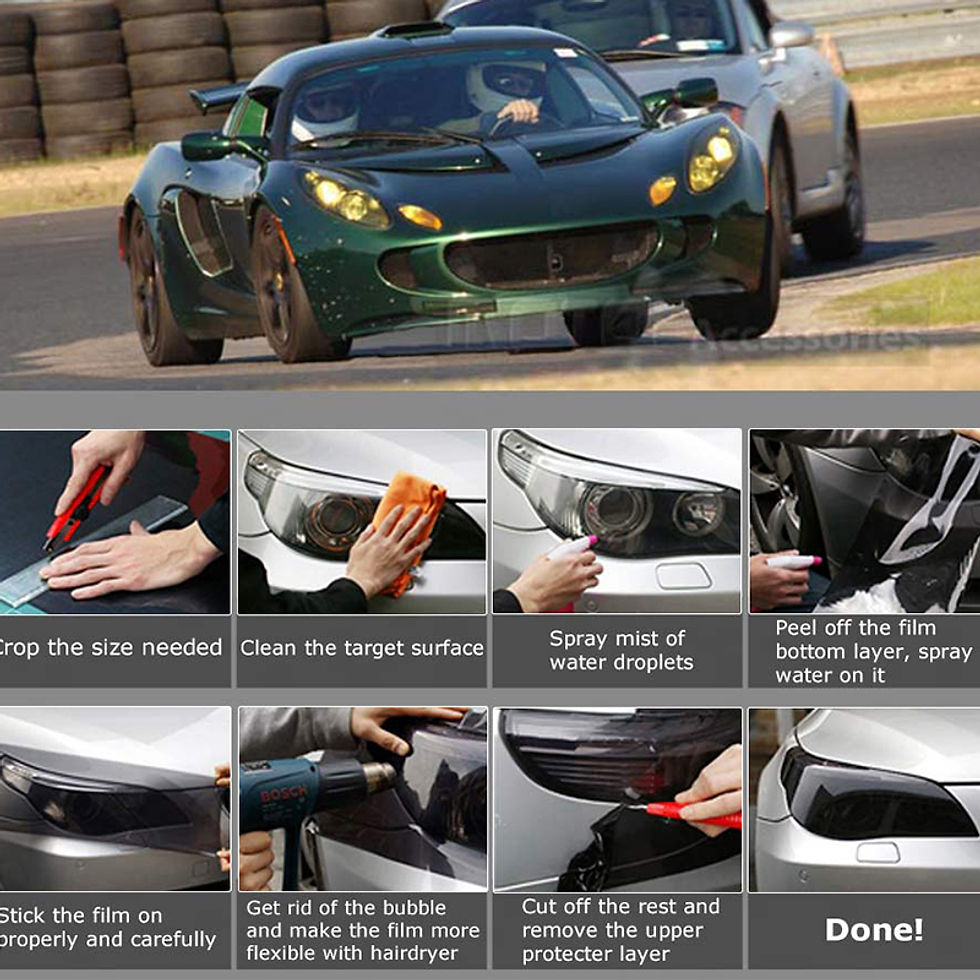 Thumbnail: 30cm Tint Film Lens Vinyl Wrap Sticker Smoke Dark Black Blue Red Transparent For