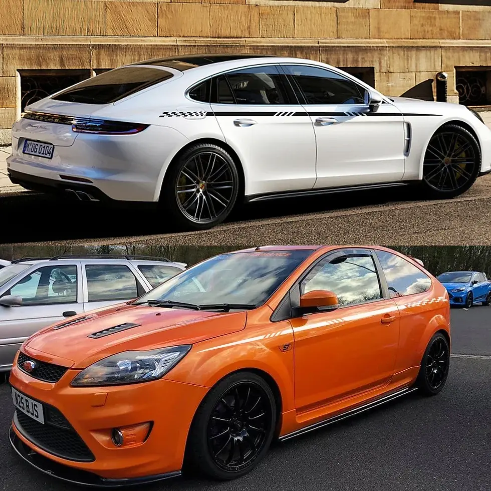 Thumbnail: 2PCS Universal Car Waist Line Long Stripe Decor Stickers Auto Accessories For Su