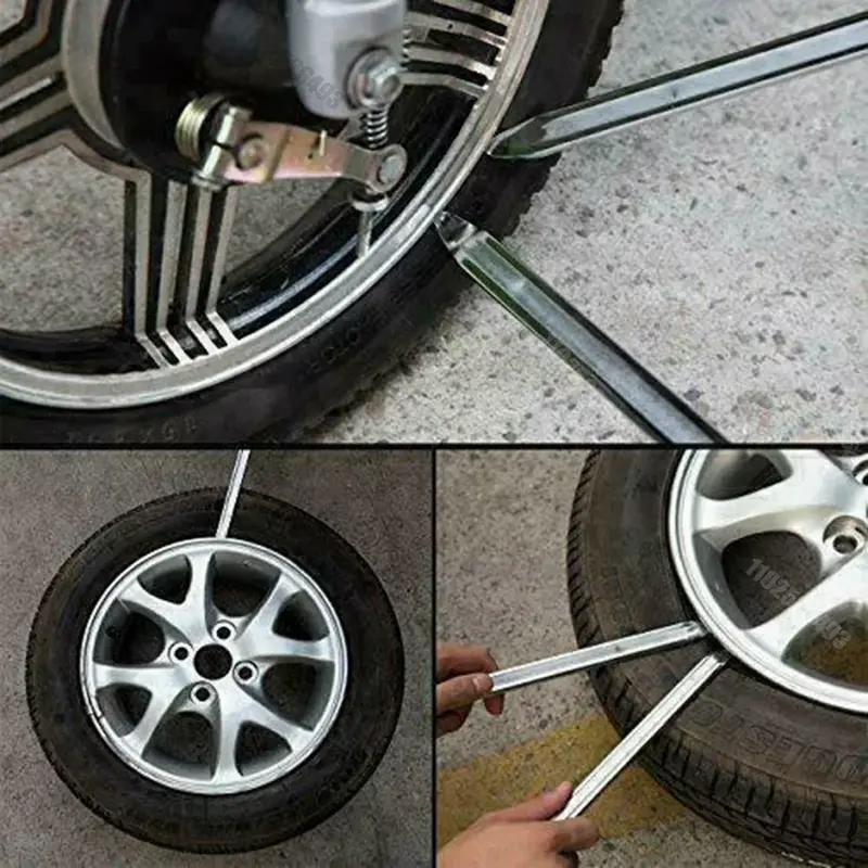 Thumbnail: 1/3pcs 30CM Motorcycle Cycling Steel Spoon Tire Iron Rim Opener Lever Changer Re