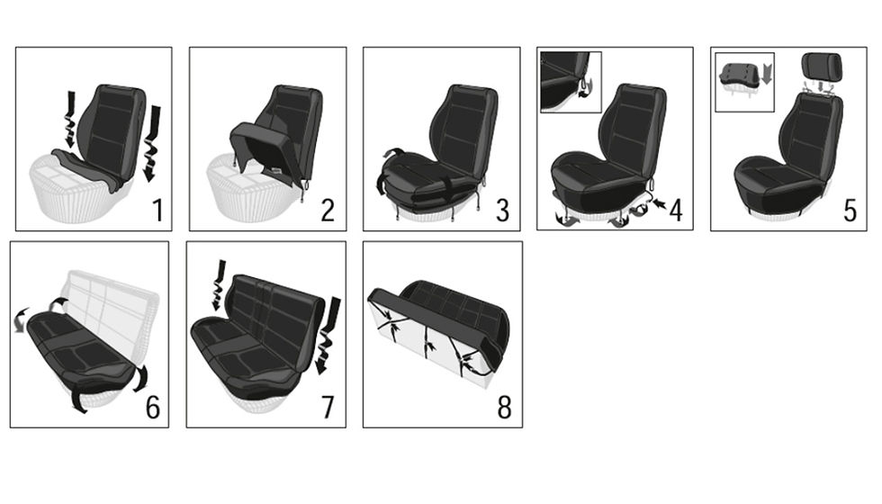 Thumbnail: Plain Fabric Bicolor Stylish Car Seat Covers Universal Polyester Car Seat Cover