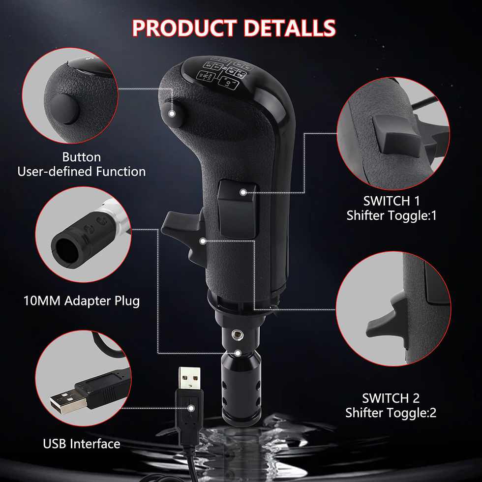 Thumbnail: Left-handed use USB Gearshift Knob for Logitech G923 G29 G27 G25 TH8A for ETS2&A