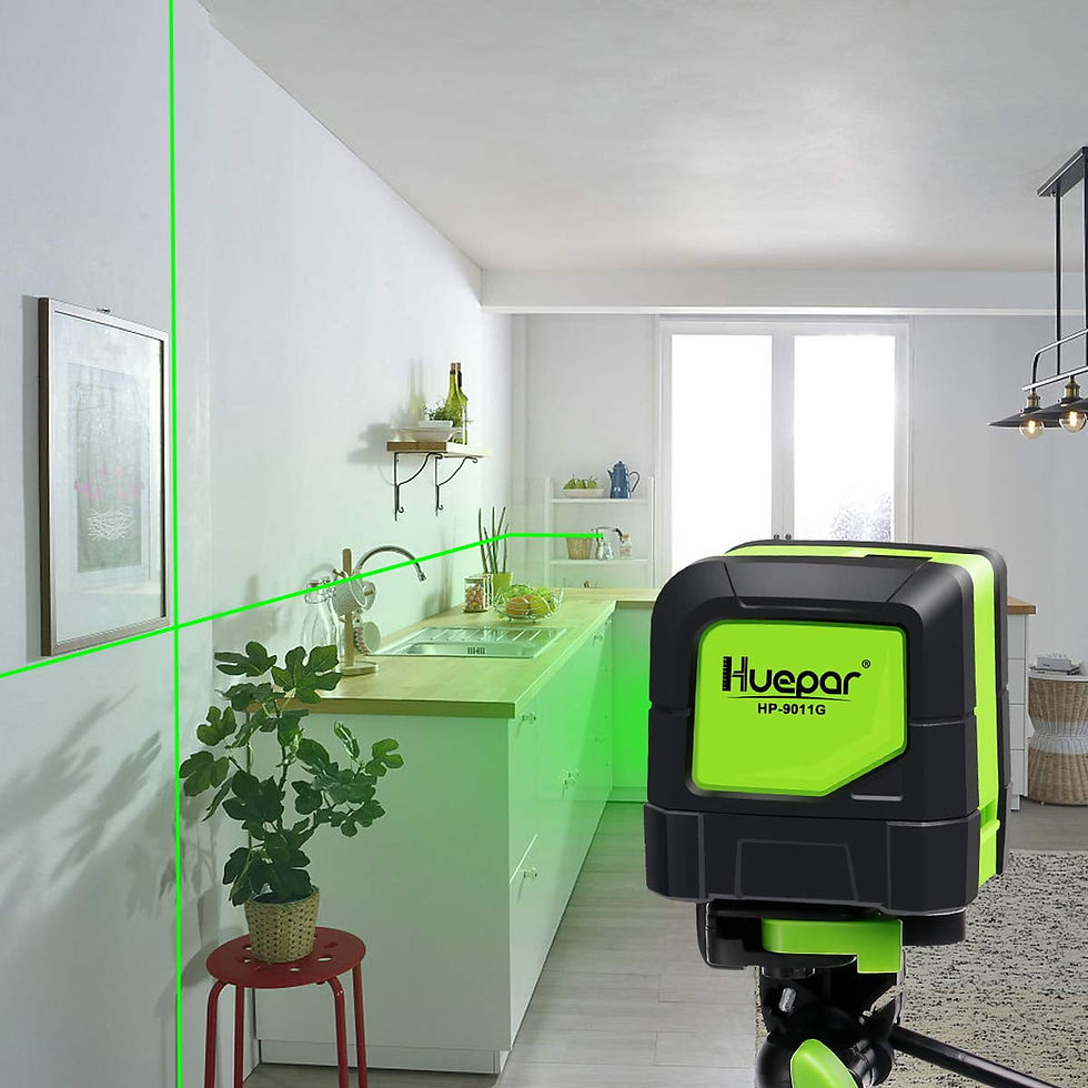 Thumbnail: Huepar Cross Line Laser Level Green Beam Self-Leveling Laser Level Tools fo..