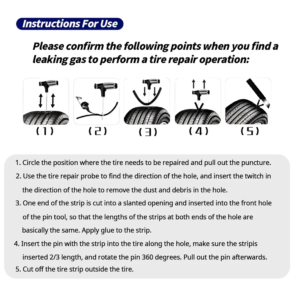 Thumbnail: Car Tire Repair Kit Puncture Plug Tools Tyre Puncture Emergency for Universal Ti