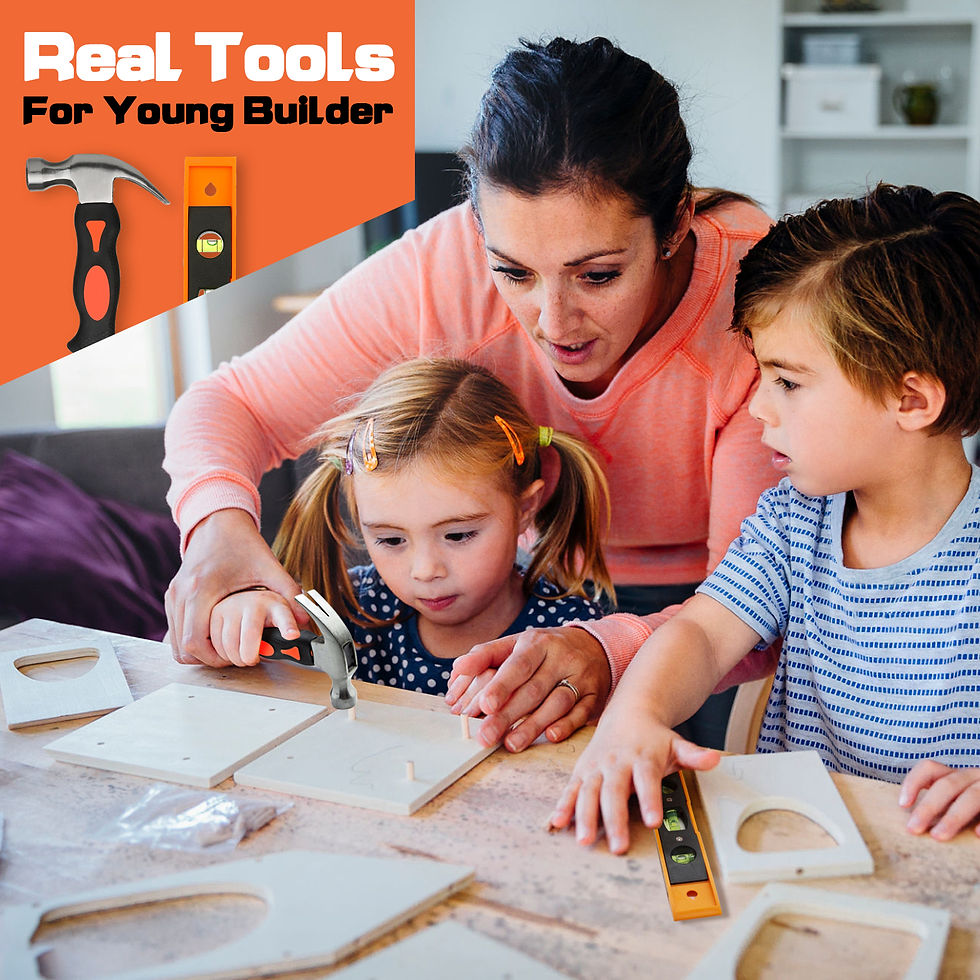 Thumbnail: INCLY 18 Pcs Kid Real Hand Tool Set, Boy Builder's Tool Set with Hand Tools..