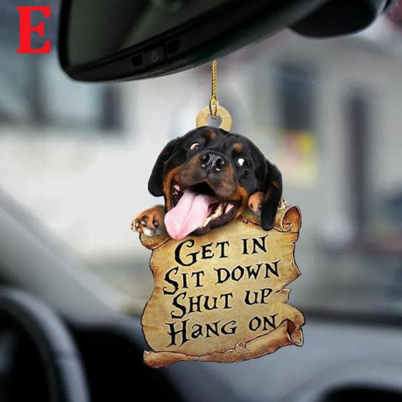 Thumbnail: STONEGO Cute Dog Ornament Lovely Acrylic Animal Car Hanger Car Decor Two Sided O