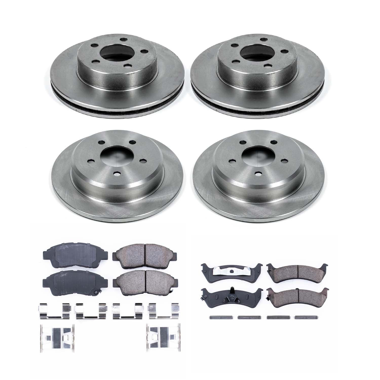 Ultimate Brakes Front and Rear Semi-Metallic Brake Pad and Rotor Kit with H..