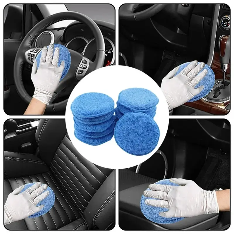 Thumbnail: 10Pcs Microfiber Wax Towel Ultra-Soft Polishing Waxing Pocket Cars Wax Foam Spon