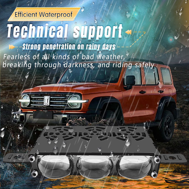 Thumbnail: 2/3/4 Lens Car Grille Light Motorcycle Auxiliary Driving LED Headlight Truck Off