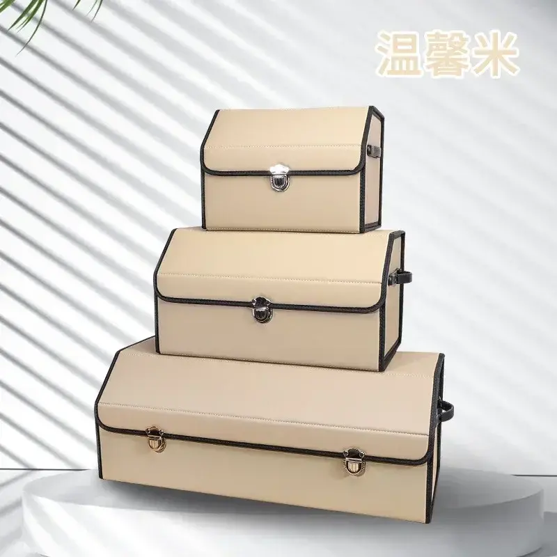 Thumbnail: Car Cargo Organizer Trunk Storage Organizer Car Accessories Waterproof Leather C