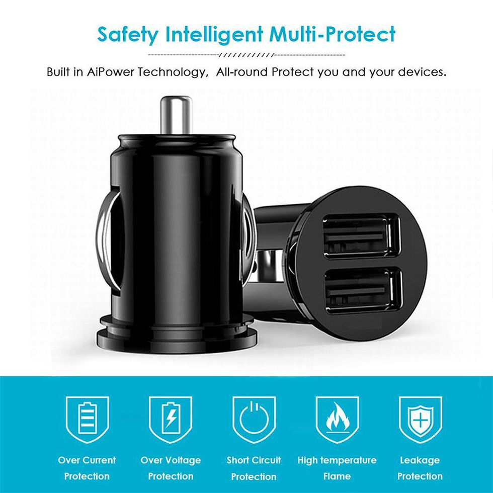 Thumbnail: Dual USB Car Charger 5A Fast Charing 2 Port 12-24V Cigarette Socket Lighter Car