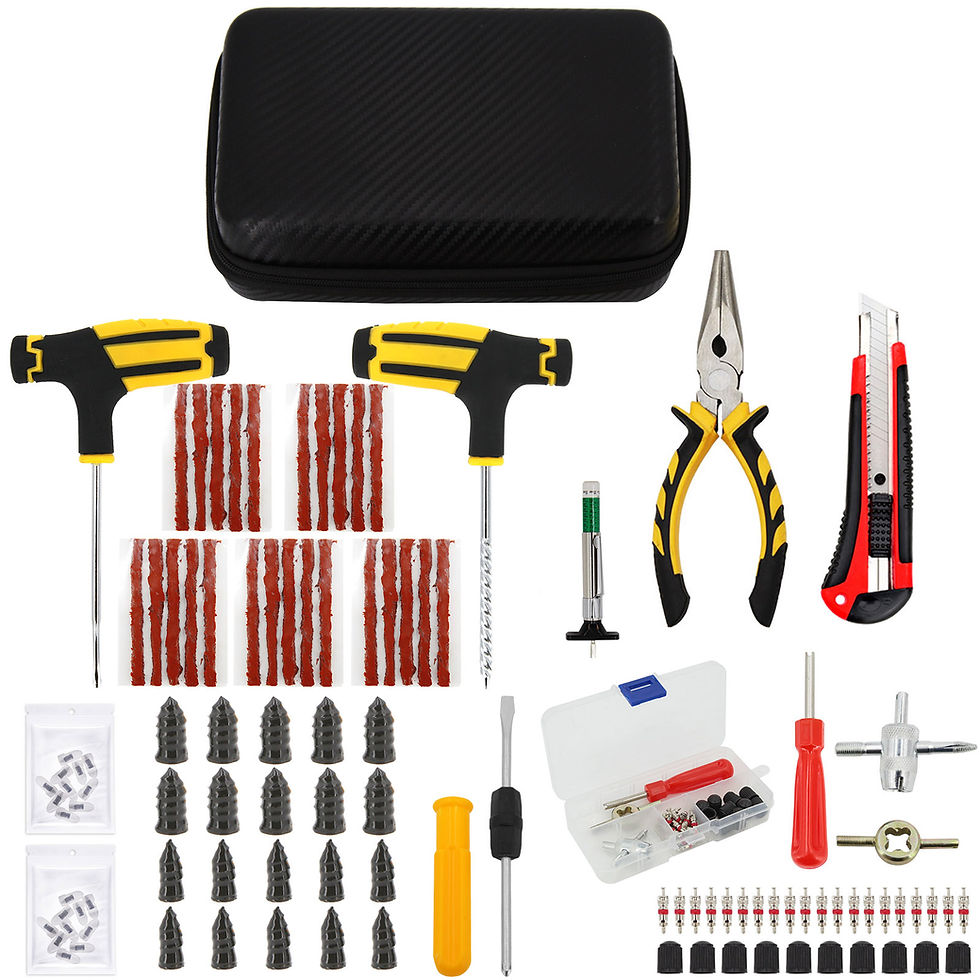 Thumbnail: Car Tire Repair Tool Kit Studding Set Auto Bike Puncture Plug Garage Needle Nose