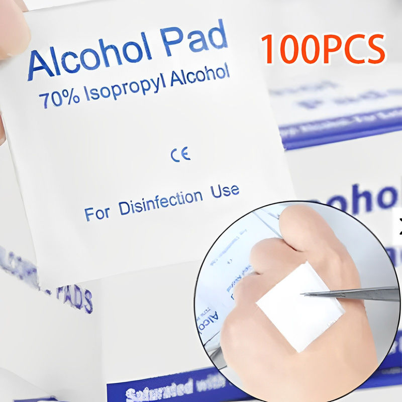100pcs 70% Disposable Alcohol Cotton Tablets Degrees Glasses Manicure Cleaning D