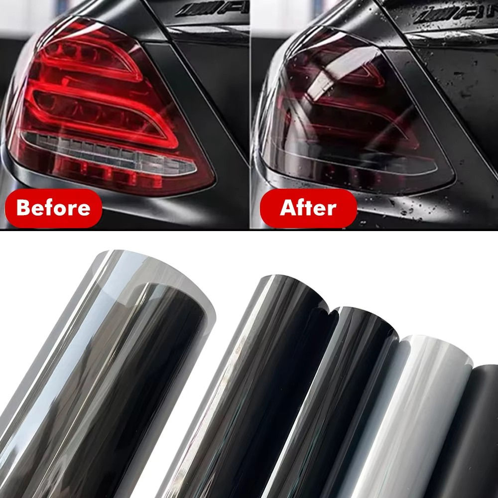 Gloss Transparent Light Black Smoke Vinyl Film Tint Waterproof for Headlights Ta