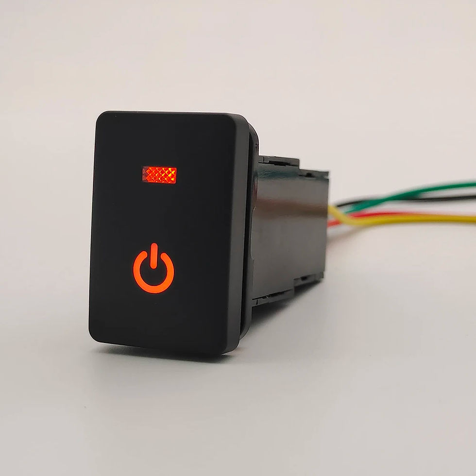 Thumbnail: 1 PC Car Orange LED DRL Light Power On Off Mirror Heated Steering Wheel Switch B