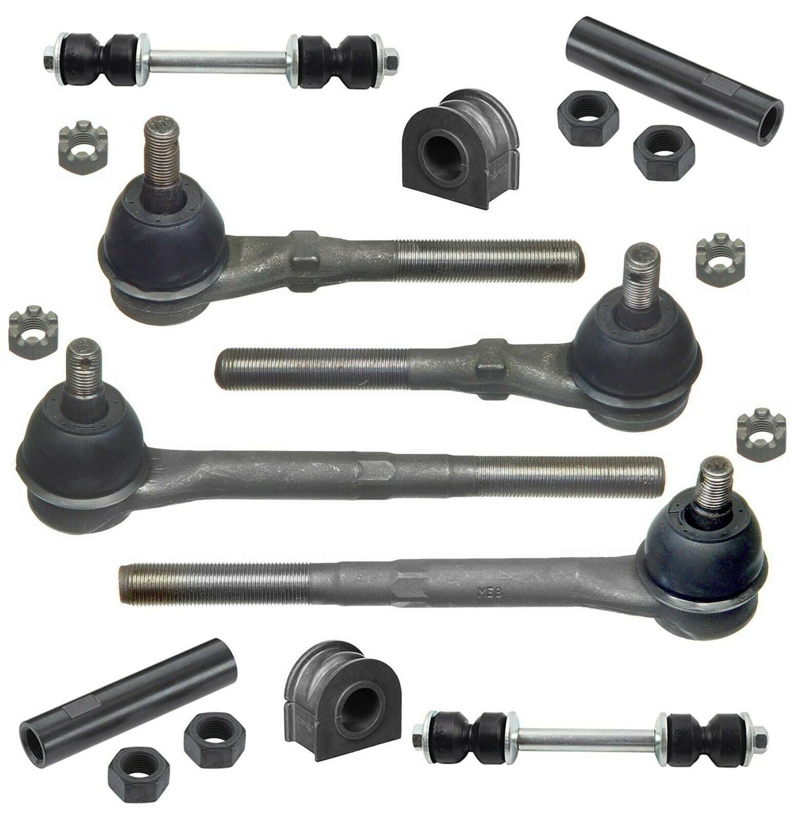 10 Pc Front Suspension Tie Rod Linkages Adjusting Sleeves Sway Bars Frame B..