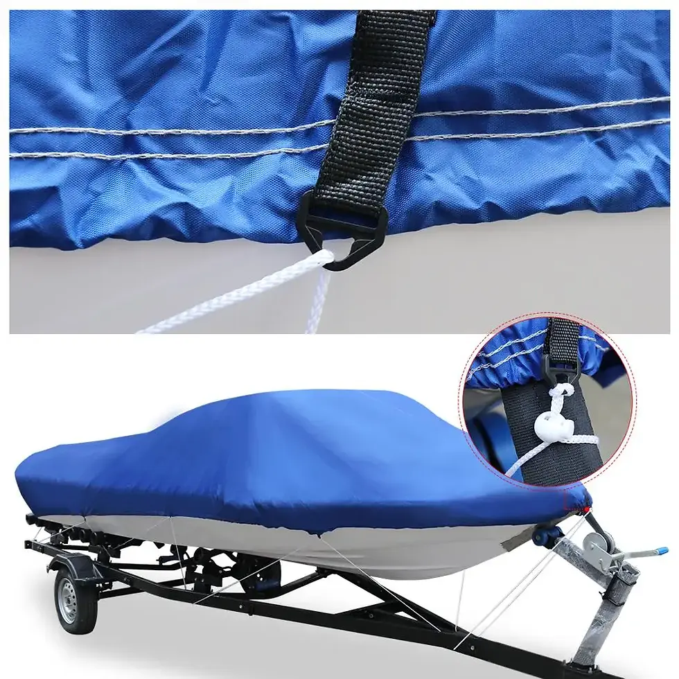 Thumbnail: 210D FabricTrailerable Boat Cover 14-16/16-18/17-19/20-22ft Waterproof Fishing