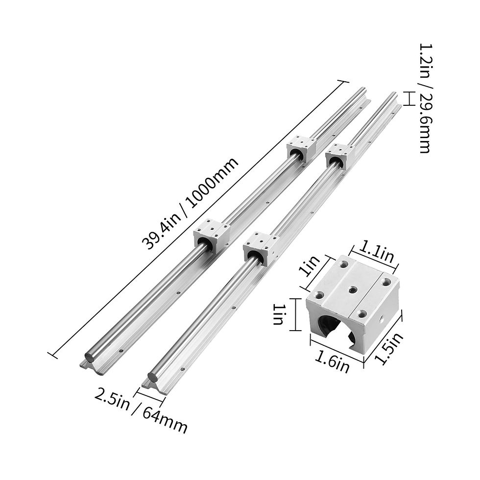 Thumbnail: SKYSHALO Linear Track Kit, SBR12 1000mm, Includes 2 Units of 39.4 in SBR12 ..