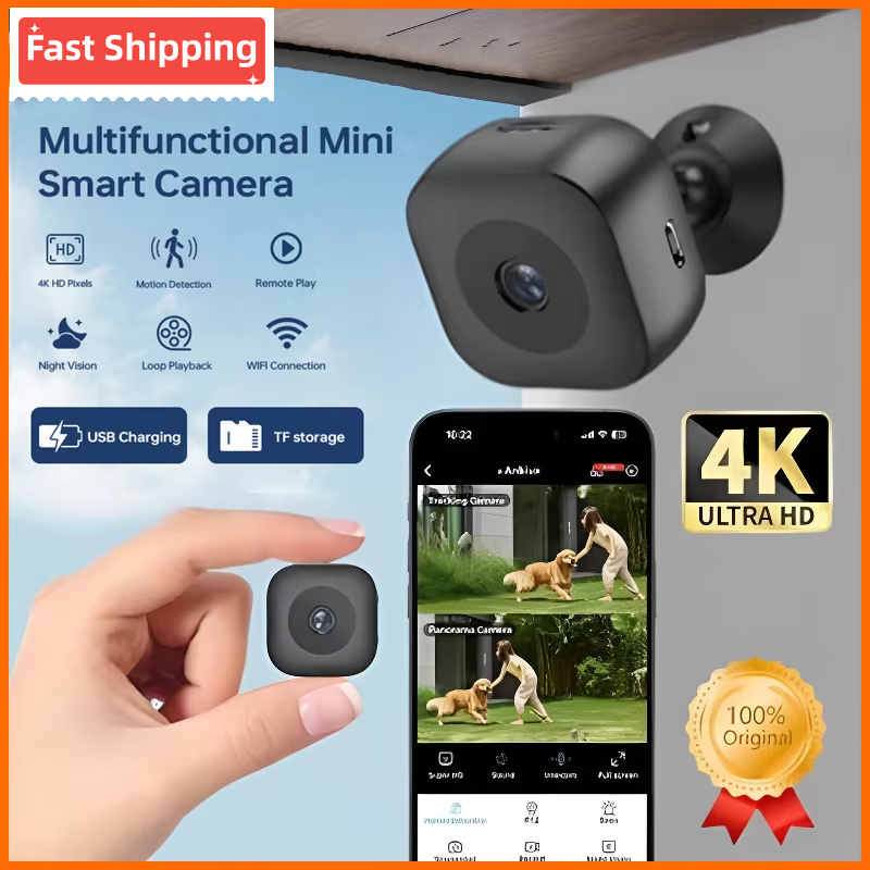 4K Mini Security Camera Full Color Night Vision High Definition WiFi Monitor Wat