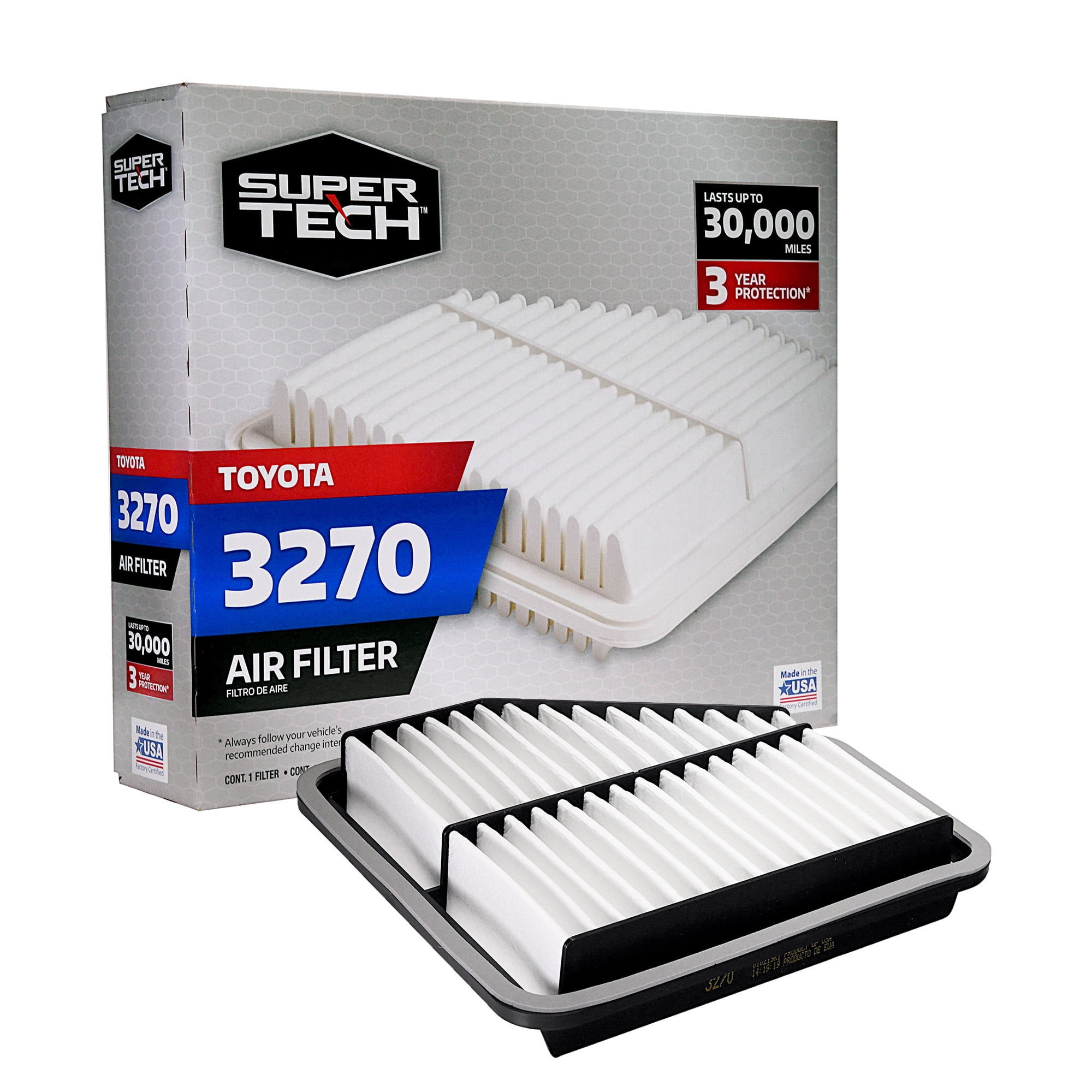 Super Tech 3270 Engine Air Filter, Replacement Filter for Toyota Fits selec..