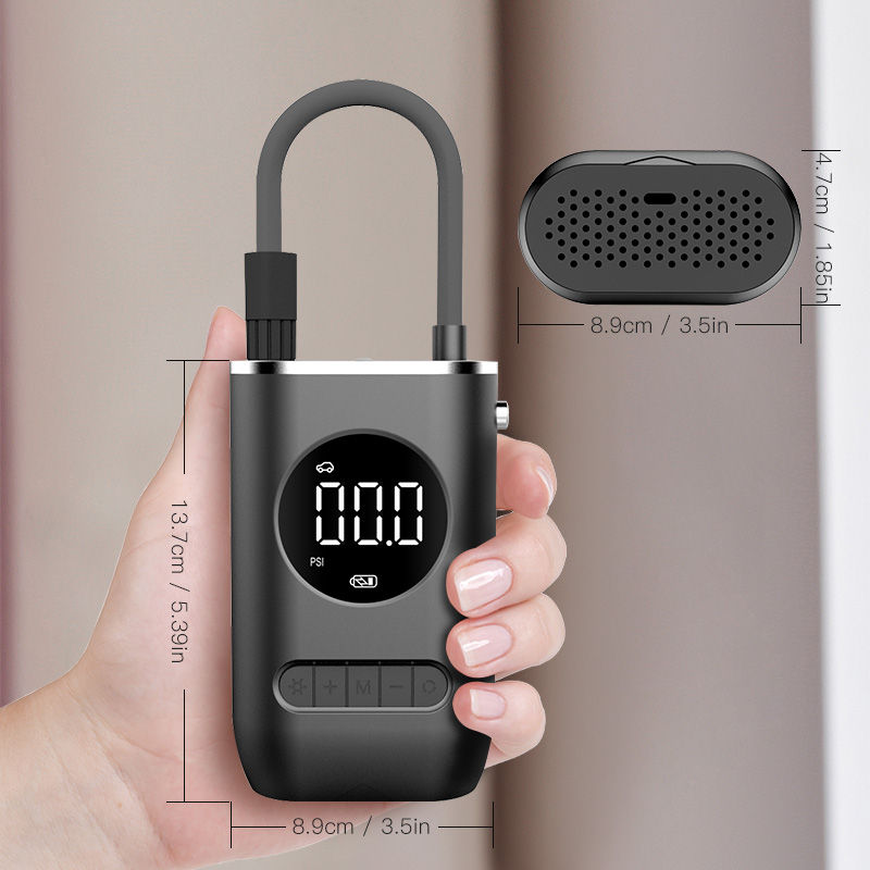 Thumbnail: 1 Set Car Air Pump Portable Mini Self Propelled Electric Tire Pump Handheld Wire