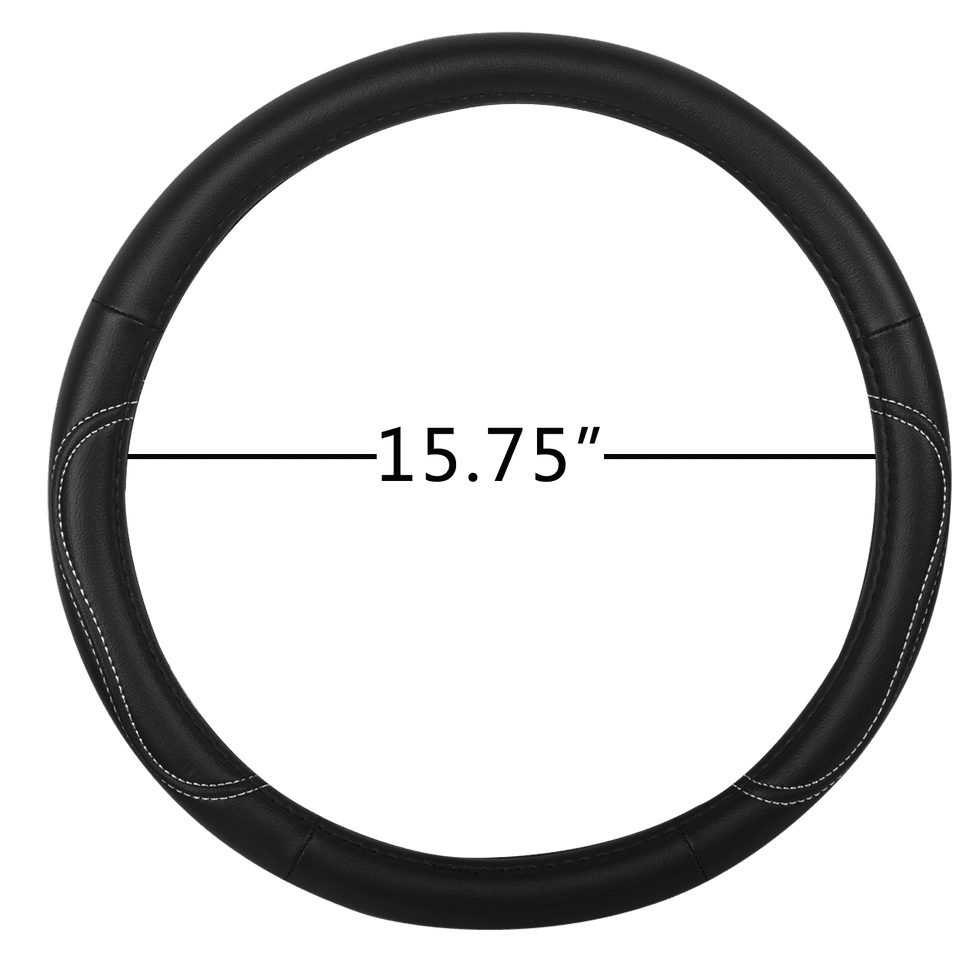Thumbnail: Auto Drive 1 Piece Truck Steering Wheel Cover Country Black/White - Univers..