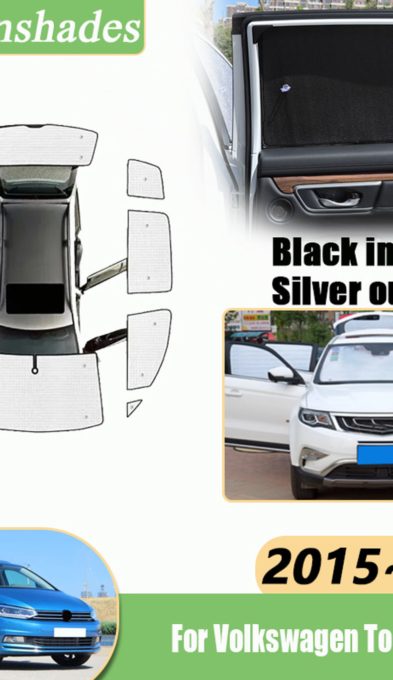 For Volkswagen Touran 5T MK2 2015-2024 Sun Visor Reflector Sunshade Curtain Heat
